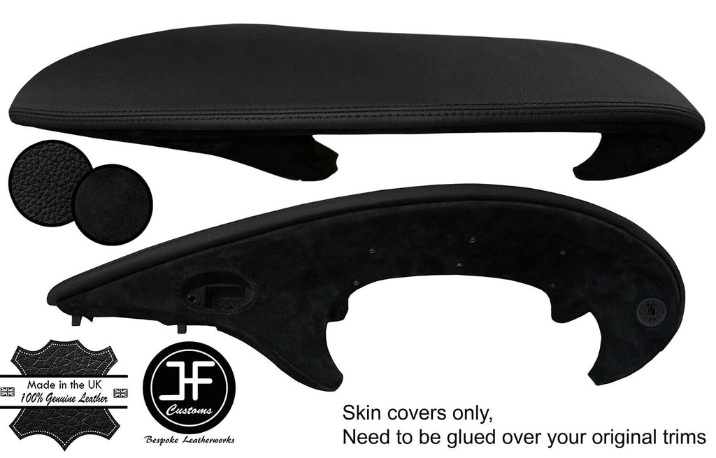 BLACK LEATHER+SUEDE DASH SPEEDO INSTRUMENT POD COVER FOR PORSCHE CARRERA 996
