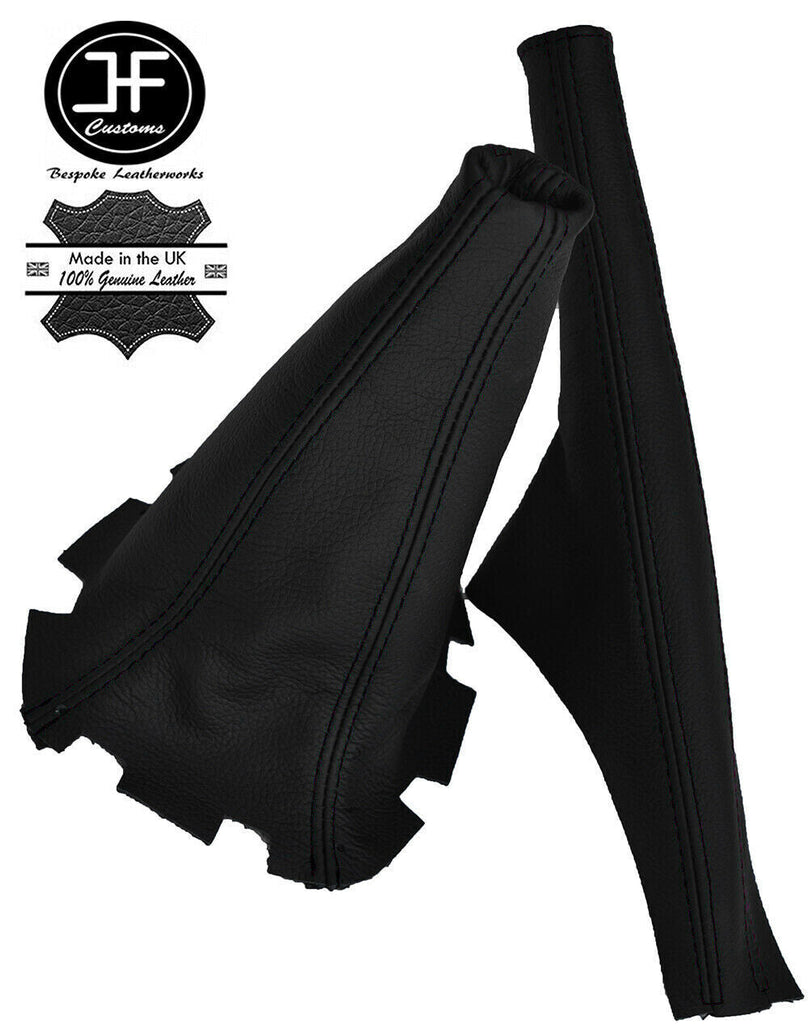 BLACK STITCH FITS SUBARU FORESTER 1997-2002 LEATHER GEAR HANDBRAKE GAITER