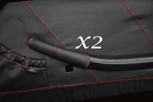 RED STITCH FITS TRIUMPH STAG MK1 MK2 2X DOOR HANDLE LEATHER COVERS ONLY