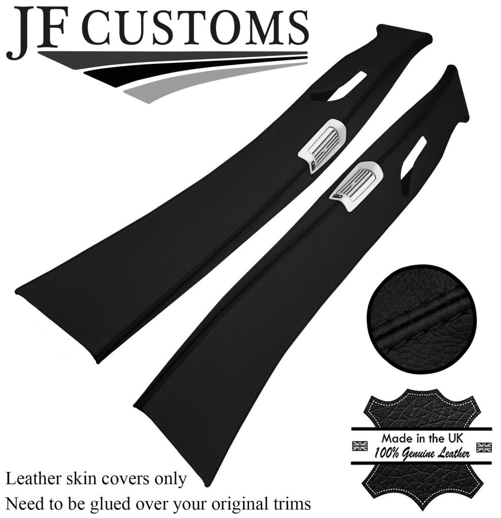 BLACK STITCH LEATHER 2X UPPER LOWER B PILLAR COVERS  FOR VOLVO XC90 02-06