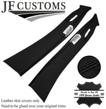 BLACK STITCH LEATHER 2X UPPER LOWER B PILLAR COVERS  FOR VOLVO XC90 02-06