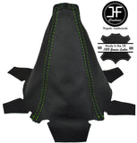 GREEN STITCHING FOR HONDA JAZZ 2009-2014 BLACK LEATHER GEAR STICK GAITER COVER