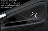 RED STITCH FITS  MITSUBISHI LANCER EVO 4 5 6 IV V VI 2X FRONT DOOR CARD COVERS