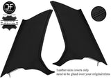 BLACK STITCH 2X REAR C PILLAR LEATHER COVERS FITS MITSUBISHI LANCER EVO 7 8 9