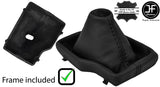 BLACK STITCH LEATHER MANUAL GEAR GAITER+PLASTIC FRAME FITS AUDI A6 C7 2011-2017