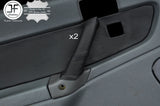 BLACK STITCH 2X DOOR HANDLE LEATHER COVERS FITS ROVER 200 CABRIO CABRIOLET