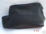FITS BMW E36 ARM REST COVER BLUE RED STITCH GENUINE LEATHER BLACK CUSTOM NEW