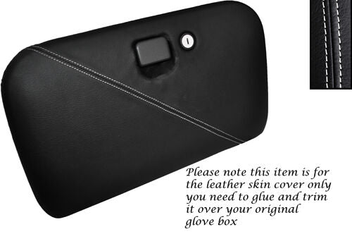 WHITE STITCH FITS NISSAN 200SX S13 88-93 GLOVE BOX LID REAL LEATHER SKIN COVER