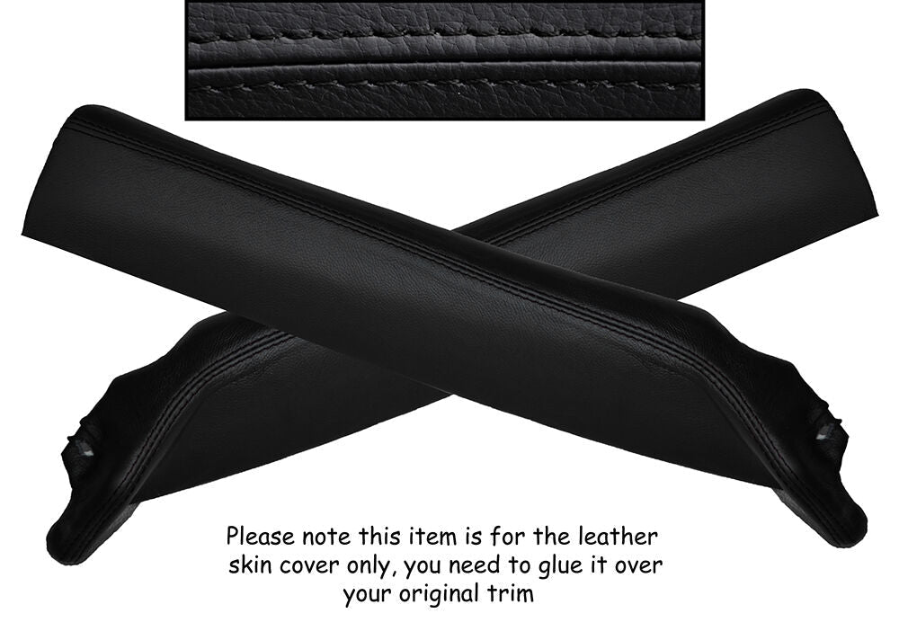 BLACK STITCH 2X A POST PILLAR LEATHER SKIN COVERS FITS LOTUS EVORA 2009-2014