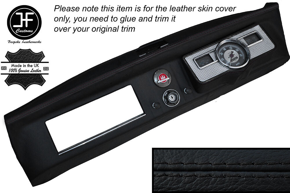 BLACK STITCH DASH DASHBOARD LEATHER SKIN COVER FITS HILLMAN MINX EARLY 1950s
