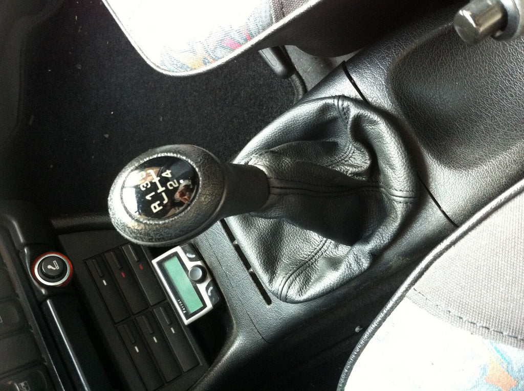 FITS SEAT IBIZA CORDOBA GEAR GAITER BLACK LEATHER 1993-2008 BLACK STITCH