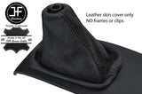 BLACK & BLACK STRIPE TOP GRAIN LEATHER MANUAL GEAR GAITER FOR AUDI A6 C5 98-04