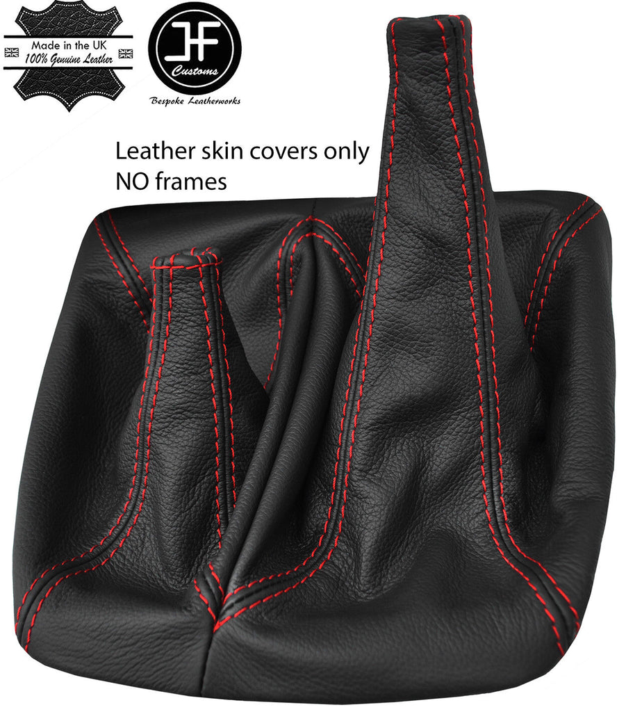 RED STITCH TOP GRAIN LEATHER MANUAL 4X4 GEAR GAITERS FITS TOYOTA HILUX 12-16