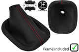 RED STITCH REAL LEATHER GEAR GAITER+PLASTIC FRAME FITS HYUNDAI IX35 2010-2016
