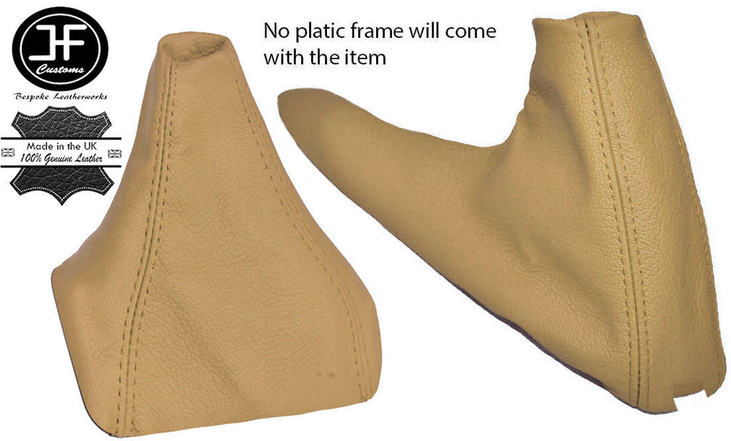 BEIGE REAL LEATHER MANUAL GEAR & HANDBRAKE GAITER FITS BMW E90 E91 E92 E93