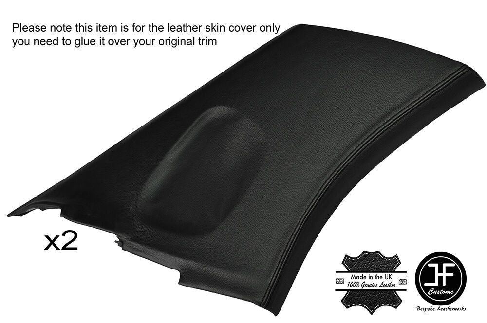 BLACK STITCH 2X REAR C PILLAR LEATHER COVERS FITS SUBARU IMPREZA WRX STI 02-07