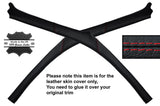 RED STITCH 2X A PILLARS LEATHER SKIN COVERS FITS FITS HYUNDAI COUPE 1999-2001