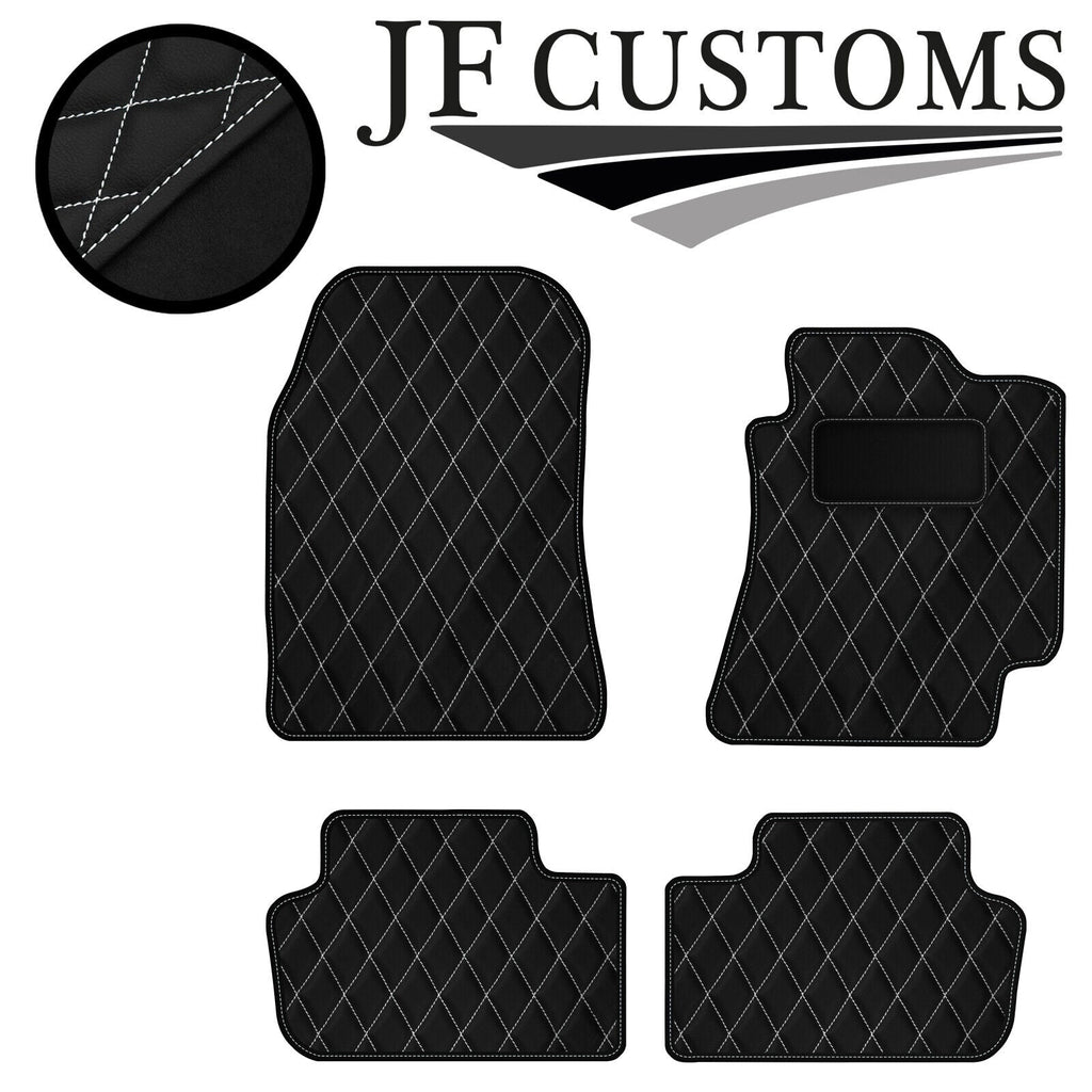WHITE DIAMOND STITCH VINYL 4X TAILORED FLOOR CARPETS FOR LEXUS IS300 01-05 JF1