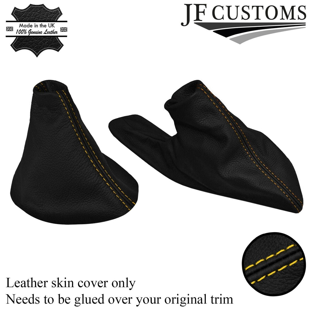 YELLOW STITCHING LEATHER GEAR & HANDBRAKE GAITER FITS MG MGTF TF 2002-2005