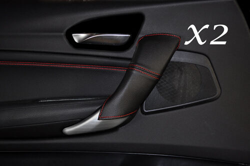 RED STITCH FITS BMW 1 SERIES F20 F21 10-13 2X REAR DOOR HANDLE COVERS LEATHER