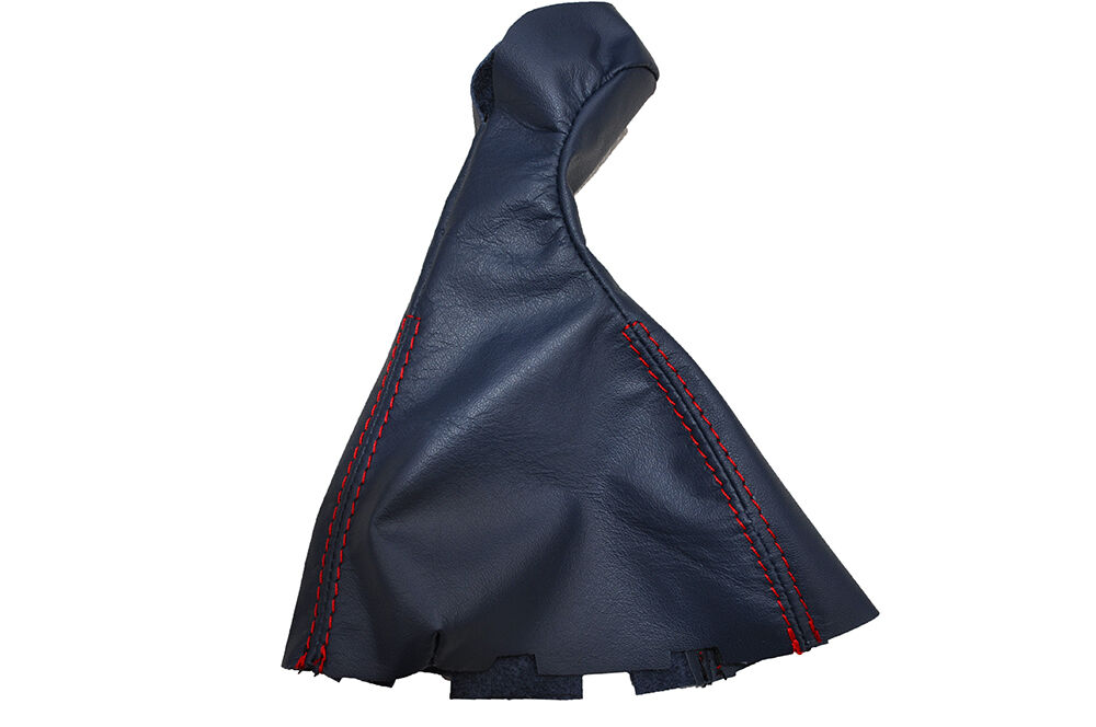 RED STITCH NAVY BLUE LEATHER MANUAL GEAR KNOB GAITER FITS MERCEDES E W211