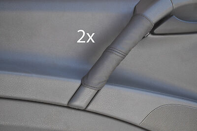 black stitch FITS MERCEDES VITO VIANO 109 W639 2X DOOR HANDLE GREY LTHR COVERS