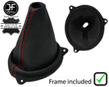 RED STITCH PERFORATED LEATHER GEAR GAITER+PLASTIC FRAME FOR ROVER 75 99-05