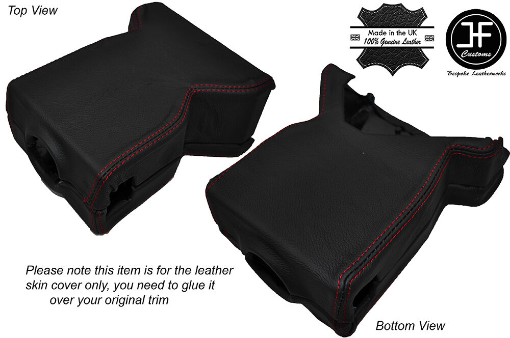 RED STITCH STEERING SHROUD LEATHER SKIN COVER FITS LAND ROVER DEFENDER 07-15