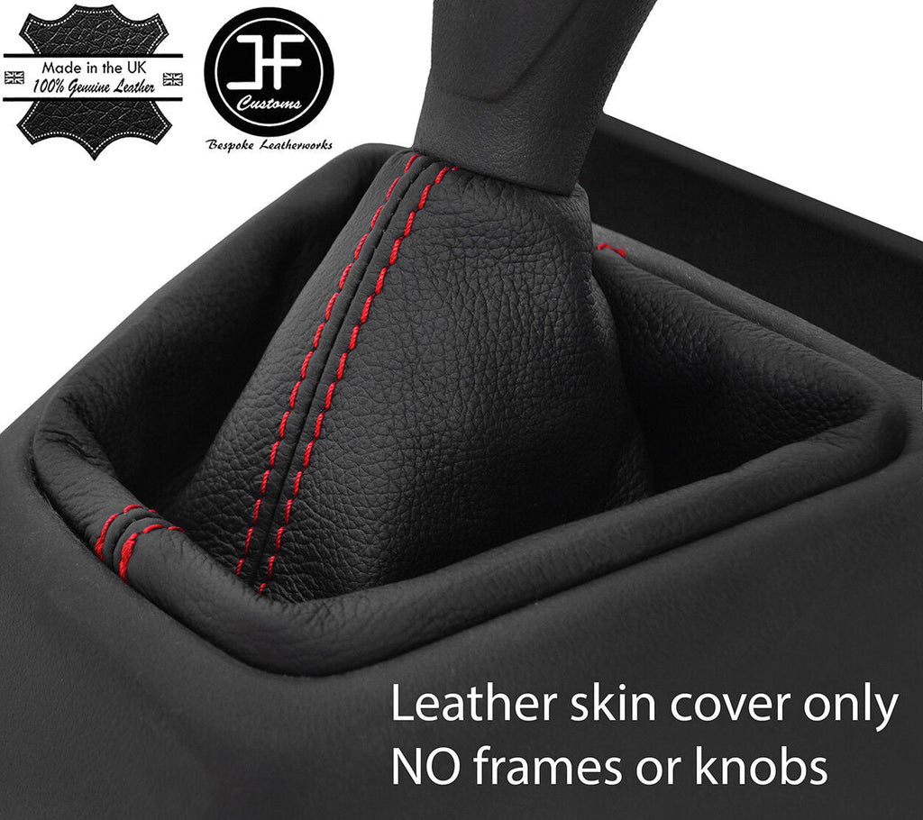 RED STITCH TOP GRAIN LEATHER MANUAL GEAR GAITER FOR PEUGEOT BIPPER 2008-2017