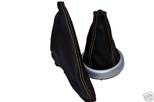 FITS BMW MINI COOPER ONE S 01-06 GAITERS SET ORANGE STITCH CUSTOM NEW