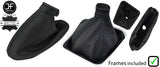 BLACK STITCH LEATHER GAITER SET WITH PLASTIC FRAME FITS ALFA ROMEO BRERA 06-11
