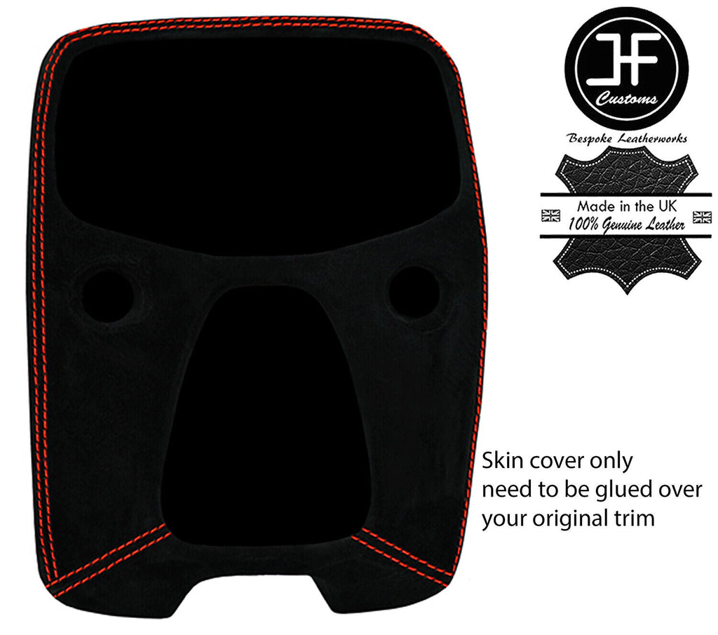 RED STITCH CENTRE DASH TRIM SUEDE COVER FOR TOYOTA AYGO 2014-2019 CUSTOM NEW