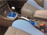 FITS FORD FOCUS MK3 GEAR+HANDBRAKE GAITERS BLUE LEATHER 05+ CUSTOM NEW
