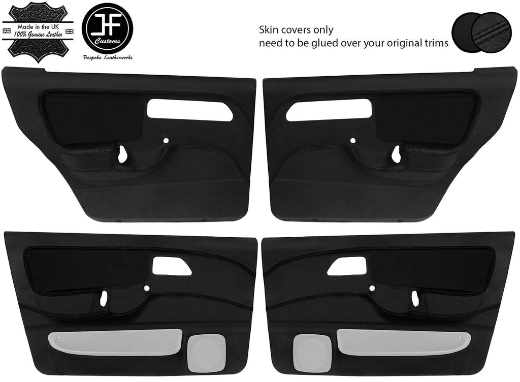 BLACK STITCH 4X DOOR CARD KIT LTHR SUEDE COVERS FOR FORD SIERRA RS COSWORTH JF1