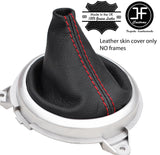 RED STITCHING TOP GRAIN LEATHER MANUAL GEAR GAITER FITS HONDA JAZZ 2002-2008