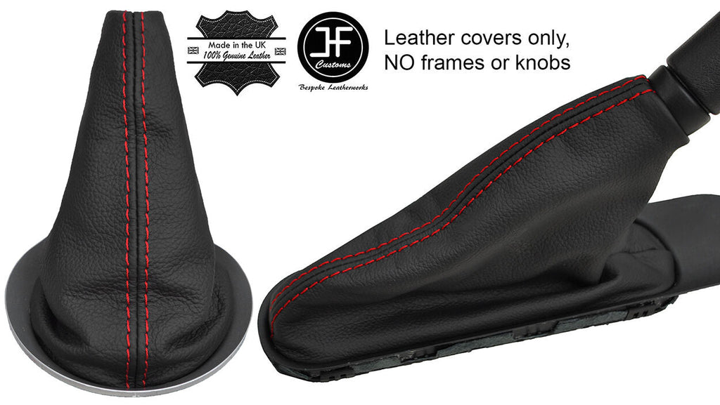 RED  STITCH TOP GRAIN REAL LEATHER GAITER SET FOR BMW MINI COOPER R55 R56 R57