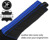 BLACK & BLUE LEATHER HANDBRAKE HANDLE COVER FOR FORD TRANSIT CONNECT 02-09