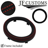 RED STITCH LEATHER GEAR SURROUND TRIM COVER + FRAME FITS FORD FIESTA MK6 02-08