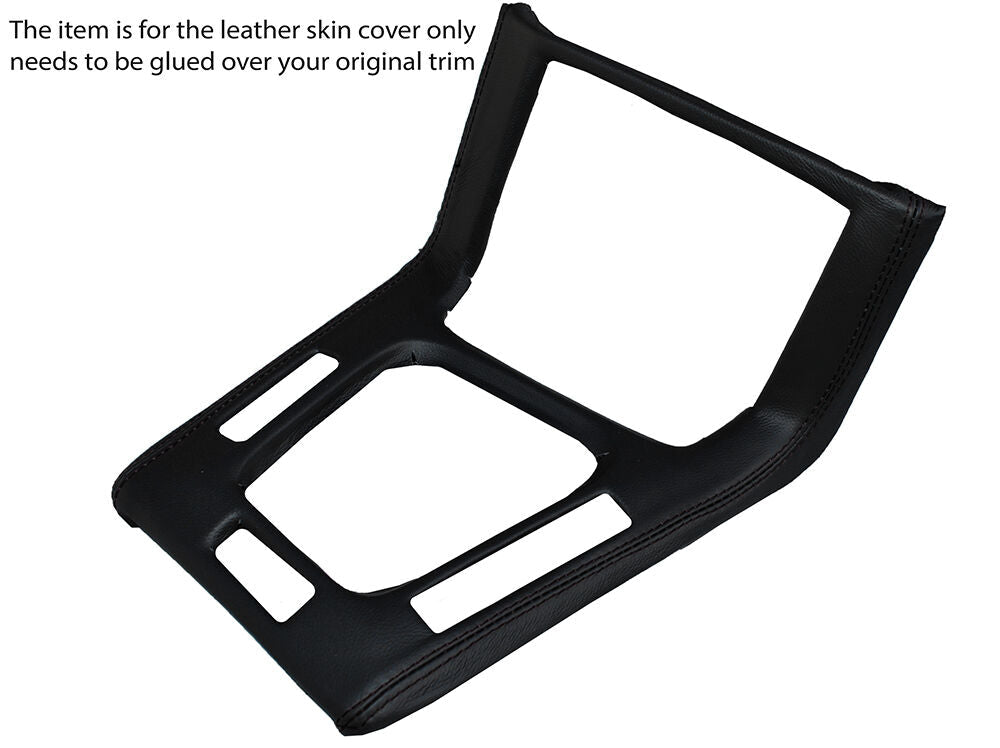 BLACK STITCH GEAR SURROUND LEATHER SKIN COVER FITS BMW 3 SERIES E36 1991-1998