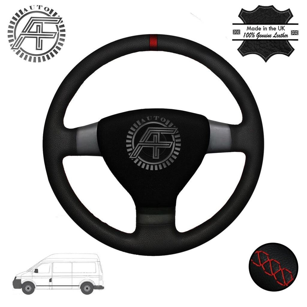 FITS VW TRANSPORTER T5 LUXURY LEATHER STEERING WHEEL COVER CUSTOM NEW MADE IN UK