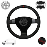 FITS VW TRANSPORTER T5 LUXURY LEATHER STEERING WHEEL COVER CUSTOM NEW MADE IN UK