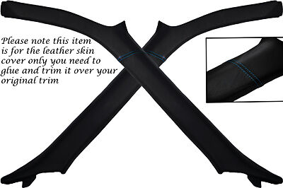 BLUE STITCH FITS NISSAN 200SX S13 88-93 WINDSCREEN PILLAR LEATHER SKIN COVERS