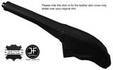 BLACK & BLACK LEATHER HANDBRAKE GAITER FITS FORD TRANSIT CUSTOM 2013-2016