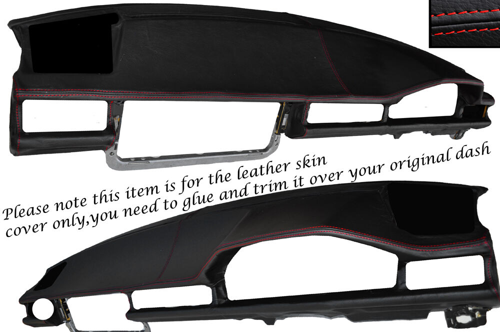RED STITCH DASH DASHBOARD LEATHER SKIN COVER FITS MERCEDES E CLASS W124 83-95
