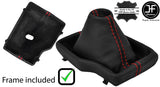RED STITCH LEATHER MANUAL GEAR GAITER+PLASTIC FRAME FITS AUDI A6 C7 2011-2017