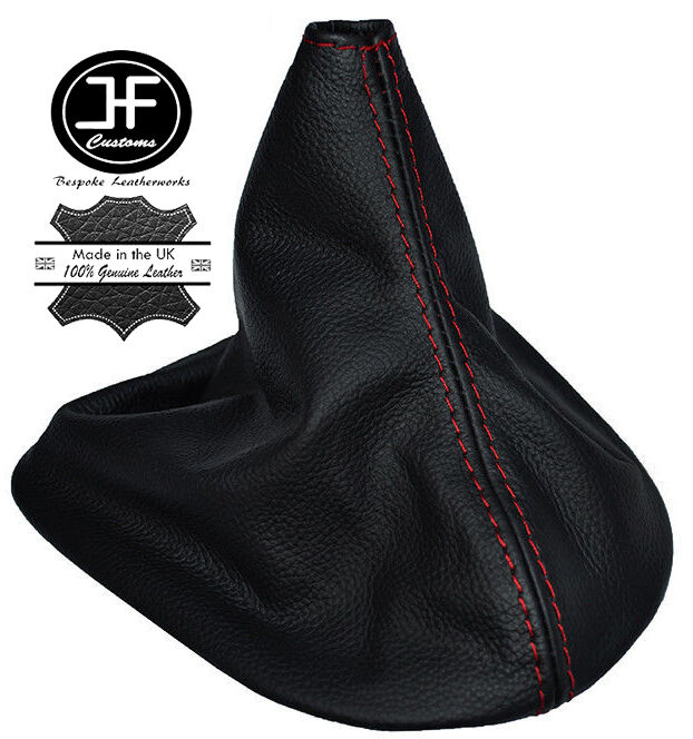 RED STITCH MANUAL REAL LEATHER GEAR GAITER BOOT FITS TOYOTA MATRIX 2003-2008