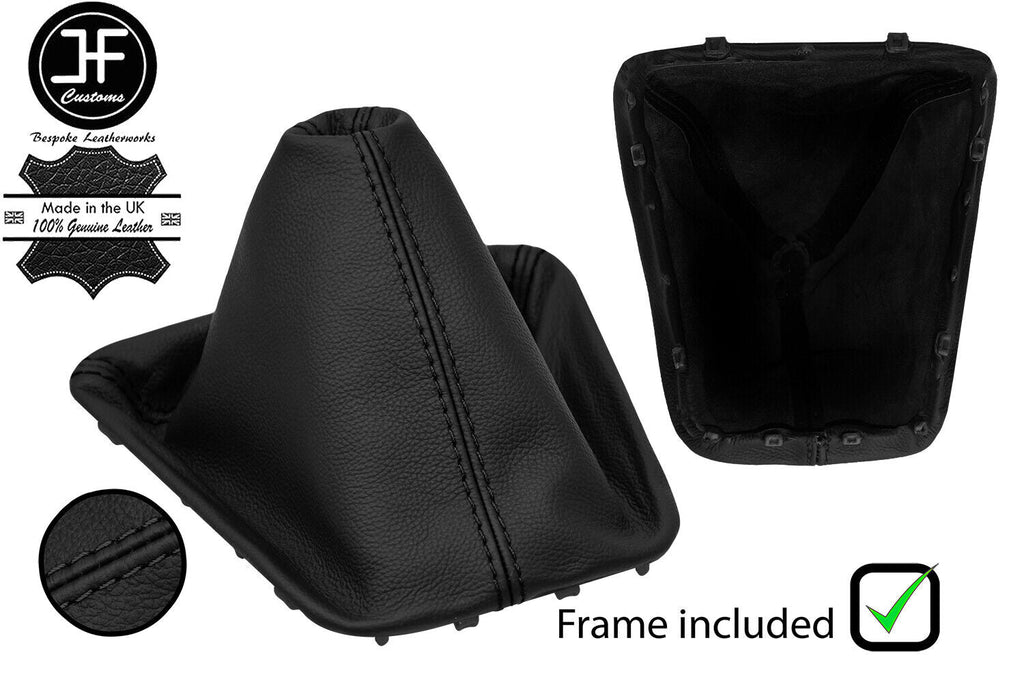 BLACK STITCH LEATHER GEAR GAITER+PLASTIC FRAME FOR VAUXHALL GRANDLAND X 17-20