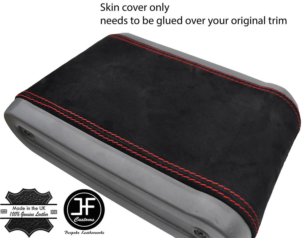 RED STITCHING REAL SUEDE ARMREST LID COVER FITS JEEP WRANGLER 2007-2010