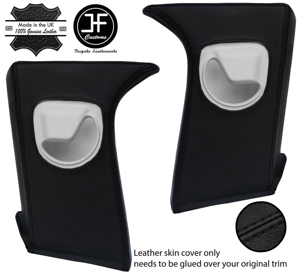 BLACK STITCH 2X B PILLAR LEATHER COVERS FITS RANGE ROVER EVOQUE 11-18 3 DOOR