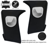 BLACK STITCH 2X B PILLAR LEATHER COVERS FITS RANGE ROVER EVOQUE 11-18 3 DOOR
